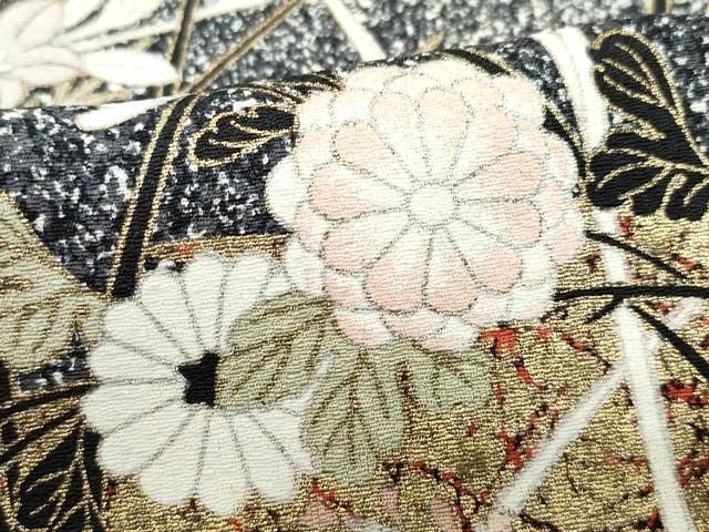 平和屋着物○訪問着 草花文 たたき染め 金彩 正絹 逸品 CAAX1174vf