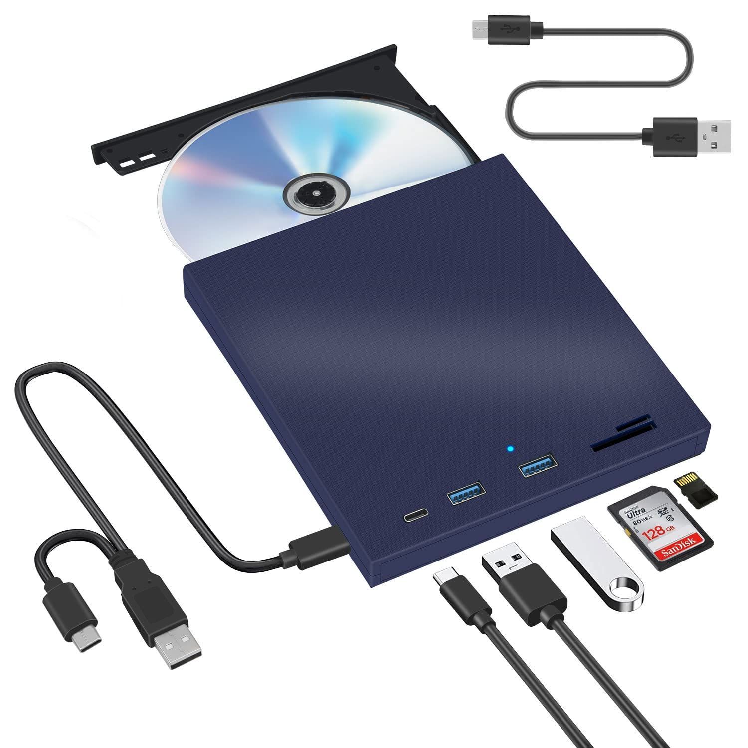 TF/SDカードに対応 ケーブル長50cm】ドライブ 外付け USB3.0 Type-C Windows11 Macbook dvdドライブ CD/  ±RW プレイヤー dvd cd ドライブ 書き込み 読み込み 録画込み対応 光学ドライブ パソコン Win - メルカリ