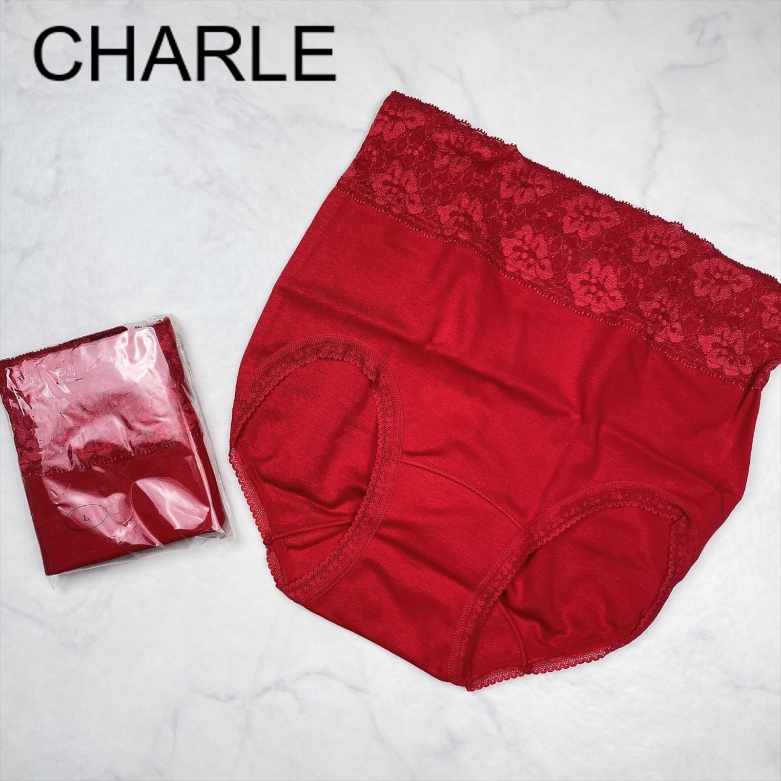 新品未使用】CHARLE シャルレ ショーツ L レッド ランジェリー