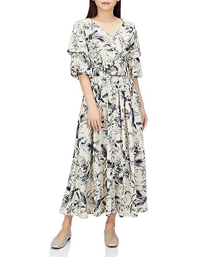 コエル カジュアルドレス ベルト付きボタニカルワンピース レディース