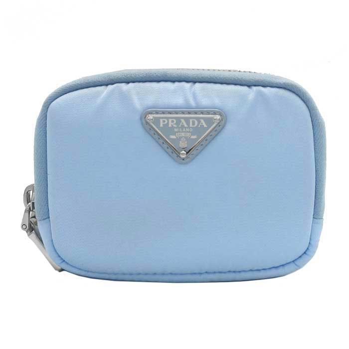 プラダ PRADA ナイロン カードケース 小銭入れ 1ML046 2DMV F0076 TESSUTO POCKET CELESTE アウトレット レディース