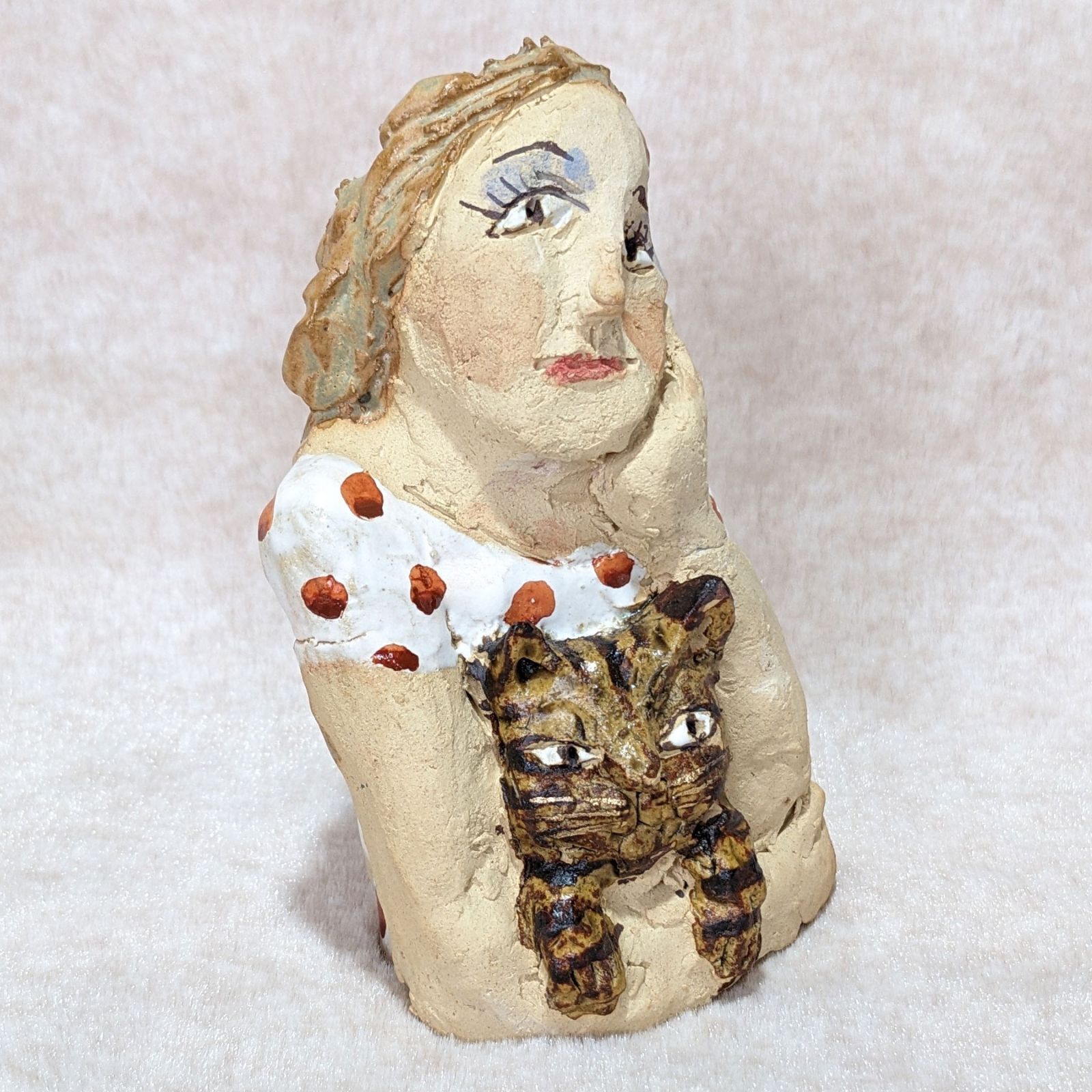 ささきようこさん作 陶人形 猫を抱く人 - メルカリ