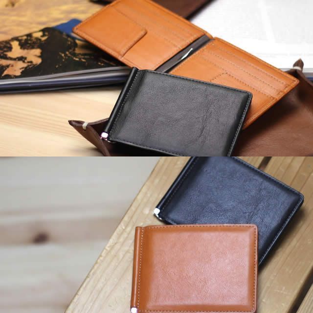 箱つき⭐️フェラガモ ブラウンレザー マネークリップ マネークリップ 革 財布 薄い 札ばさみ 日本製 カフェブラウン