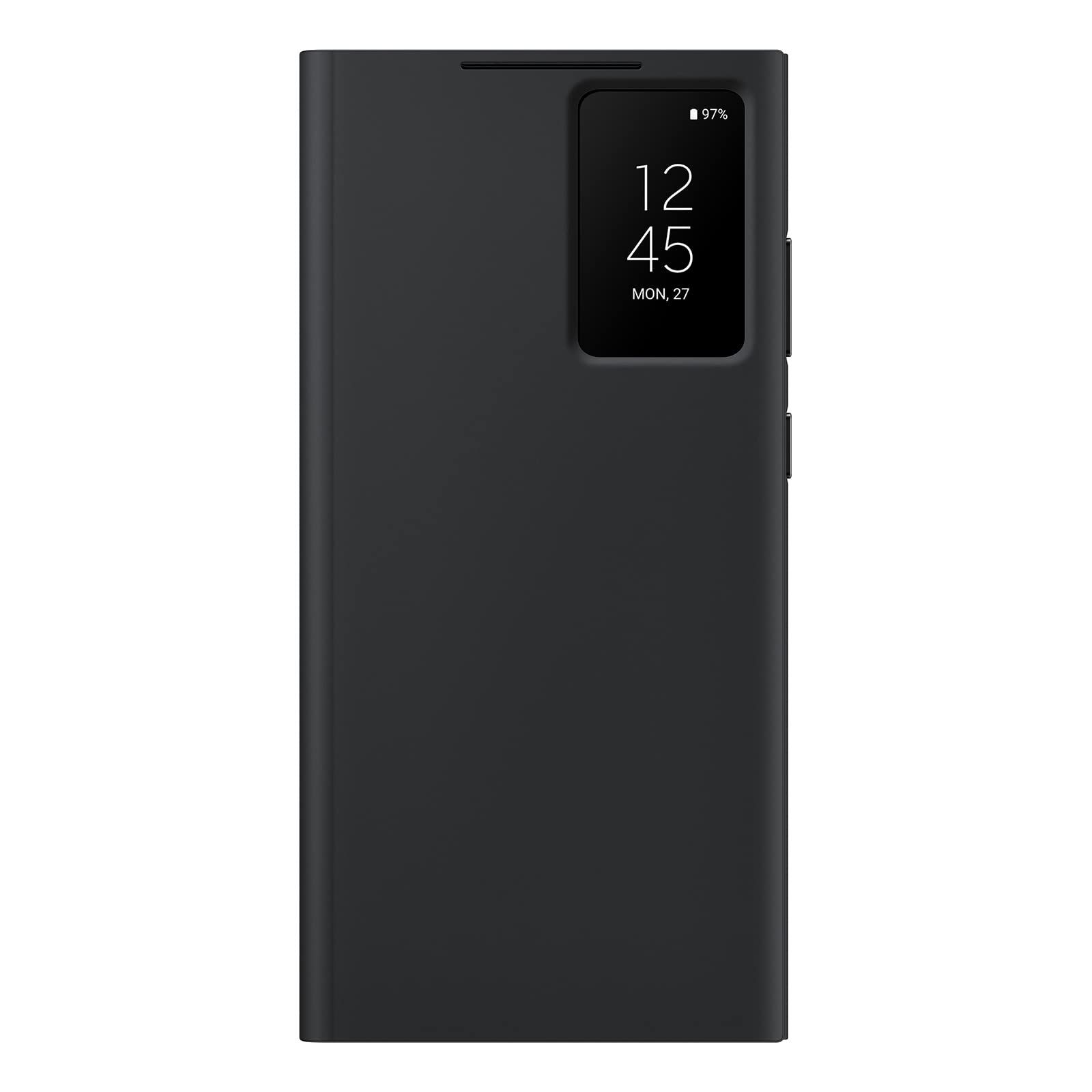SAMSUNG Galaxy S23 Ultra Sビュー ウォレットフォンケース、カードスロット付き保護カバー フィンガータップクリアウィンドウ、米国版、EF-ZS918CBEGUS、ブラック