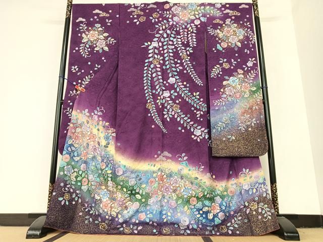 平和屋着物○豪華振袖 辻が花 絞り 暈し染め 金彩 正絹 逸品