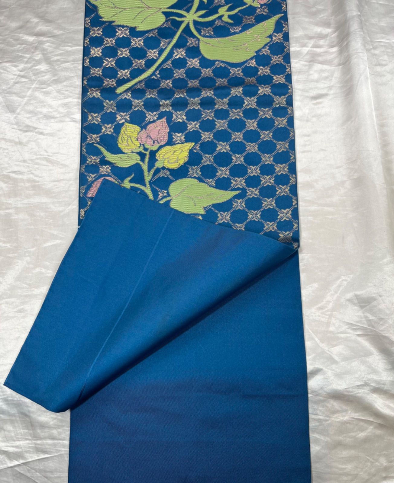 豪華絢爛綺麗美品Gブルー×花正絹六通袋帯☆桝屋高尾☆ - メルカリ
