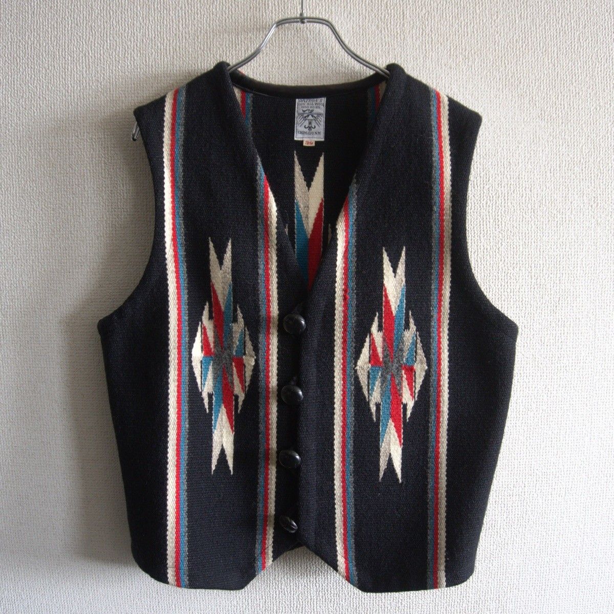 美品】 ORTEGA'S 【 チマヨベスト 】38 ブラック ウール