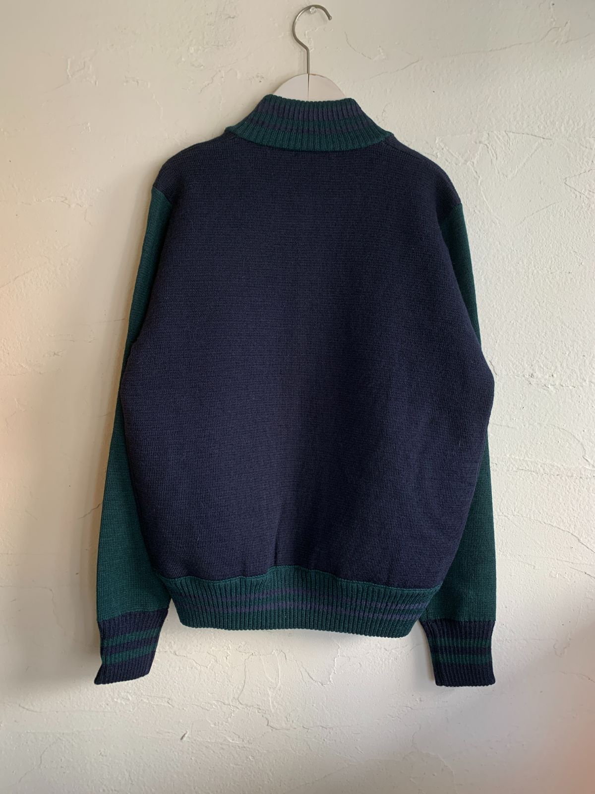 roberto collina ベロアブルゾン ネイビー×グリーン 48 L相当 roberto collina ベロアブルゾン ネイビー×グリーン 48 L相当