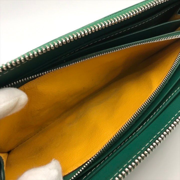 良品 GOYARD ゴヤール マティニョン GM ヘリンボーン レザー ラウンド  