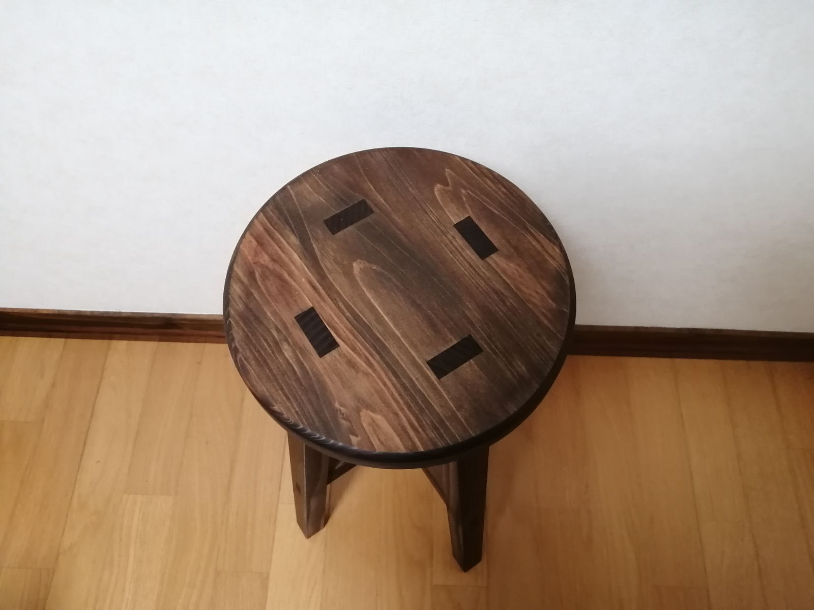 ほぞ組】木製スツール ２脚セット 高さ58cm 丸椅子 stool 猫犬