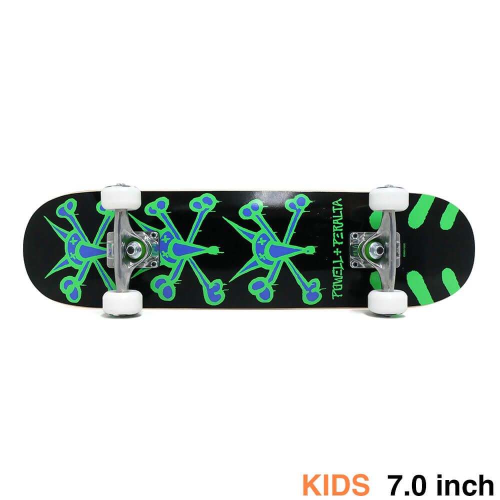 防水ケース付き POWELL PERALTA パウエルペラルタ コンプリートセット スケートボード完成品 子供用 VATO RAT BLACK|GREEN 7.0スケートボード スケボー