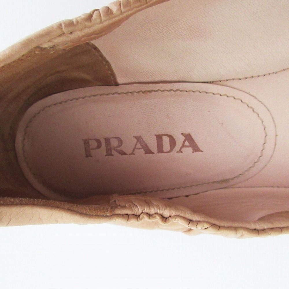 PRADA ベージュ リボン付きバレエシューズ PRADA ベージュ リボン付きバレエシューズ