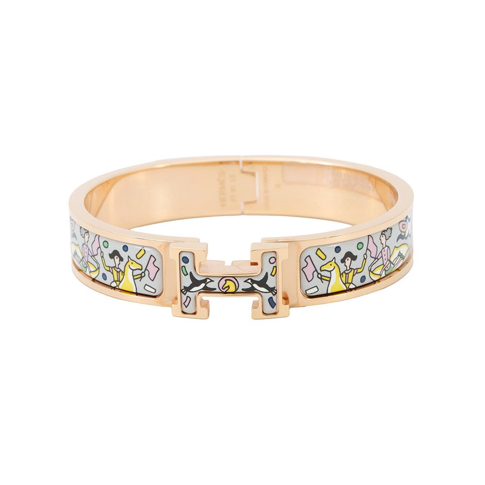 エルメス ブレスレット クリックH HERMESの叙事詩 サイズPM グリ ピンクゴールド金具 HERMES バングル ソルド品