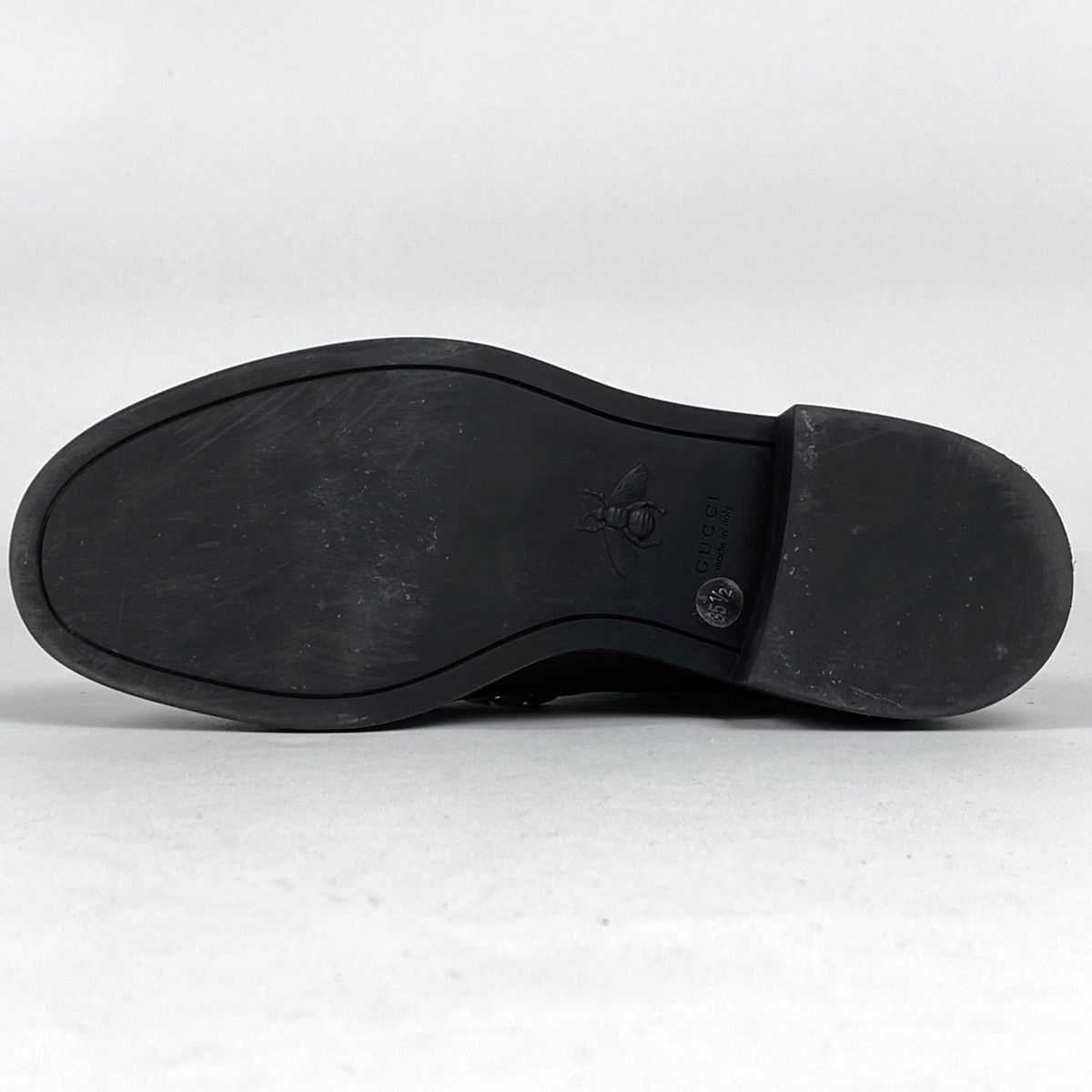 グッチ GUCCI ホースビット チェーン ブーツ チェルシー サイドゴア 靴 ショートブーツ レザー ブラック レディース