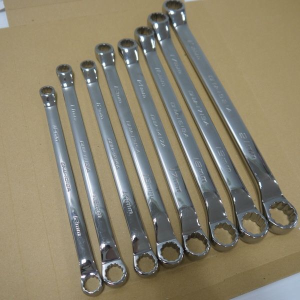 DEEN ナローオフセットメガネレンチ DNM 8本セット オフセット両口メガネレンチ ≡DT6248