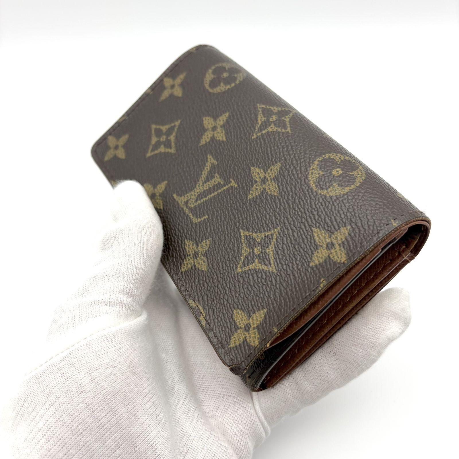 ルイヴィトン モノグラム トレゾール コンパクト財布 ブラウン 二