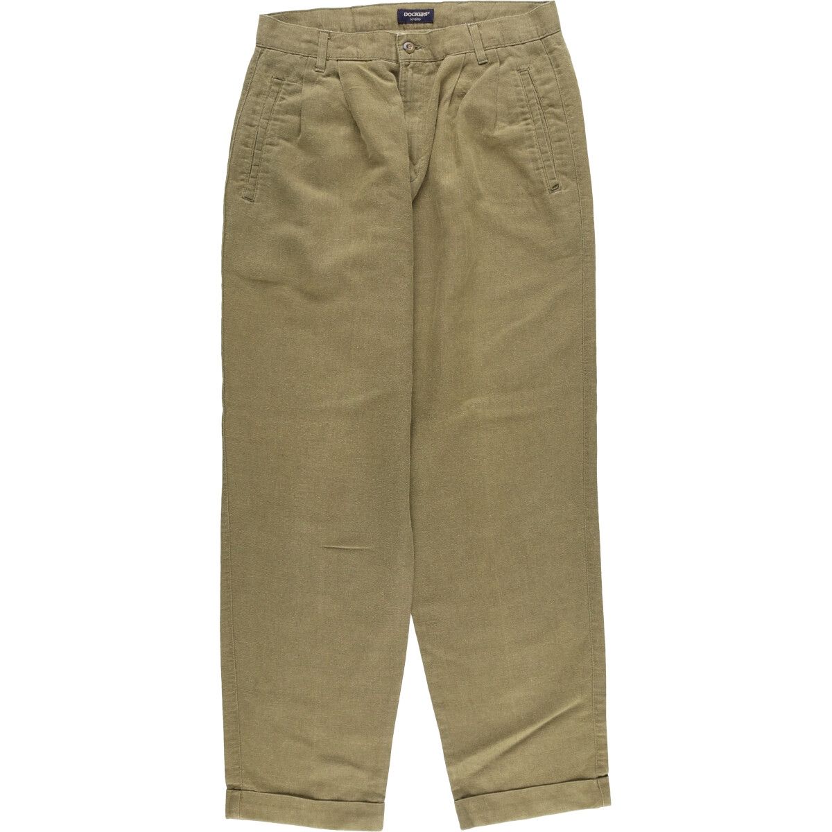 dockers ドッカーズ　リネン　パンツ　スラックス　W34 L32 2タック 古着 ドッカーズ DOCKERS khakis Relaxed Fit ツータック リネン