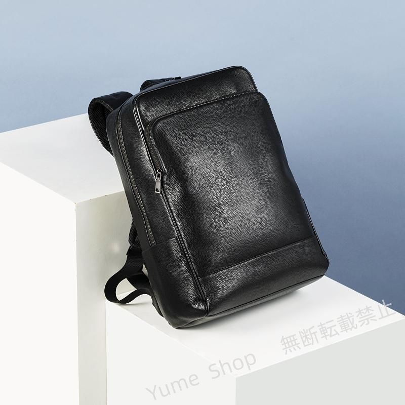 ♥ 本革ビジネスリュック メンズ 本革使用 撥水加工 ビジネスリュックサック 15.6インチ ワイド A4サイズ書類収納 nhdw77
