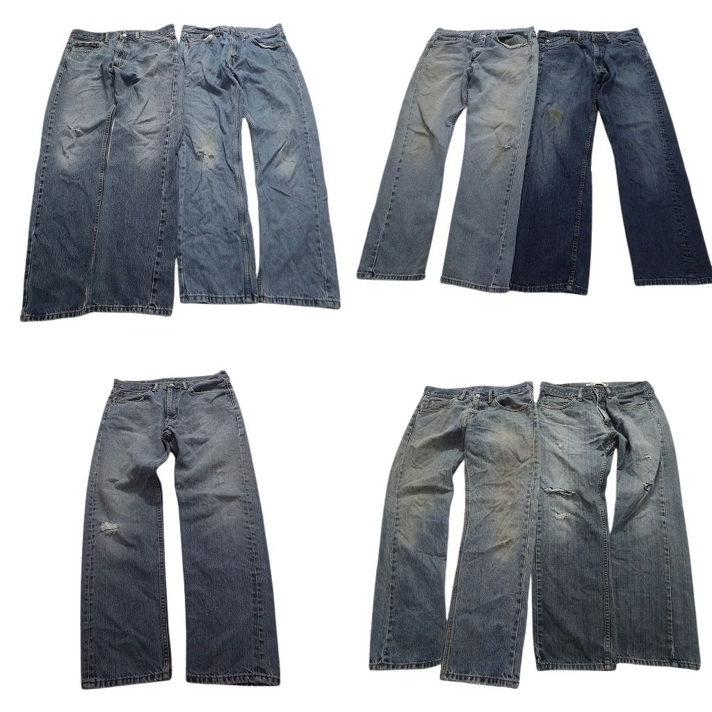 【B品】古着卸 まとめ売り リーバイス 505 デニム パンツ 7枚セット (メンズ 35 /34 /33 /32 ) グランジ フェード 中古 古着 MY1987