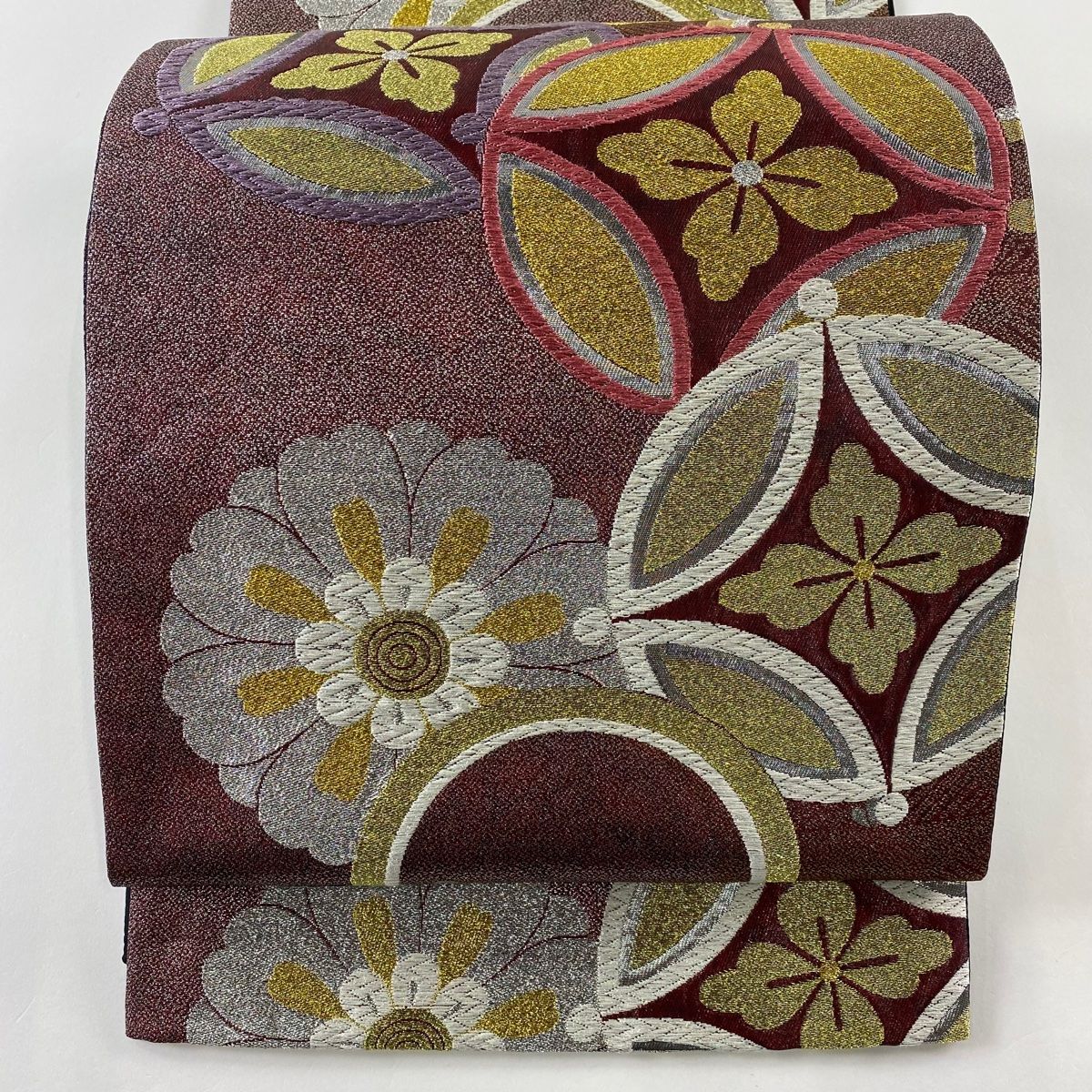 美品！！正絹☆袋帯☆刺繍 正絹 袋帯 (金刺繍)