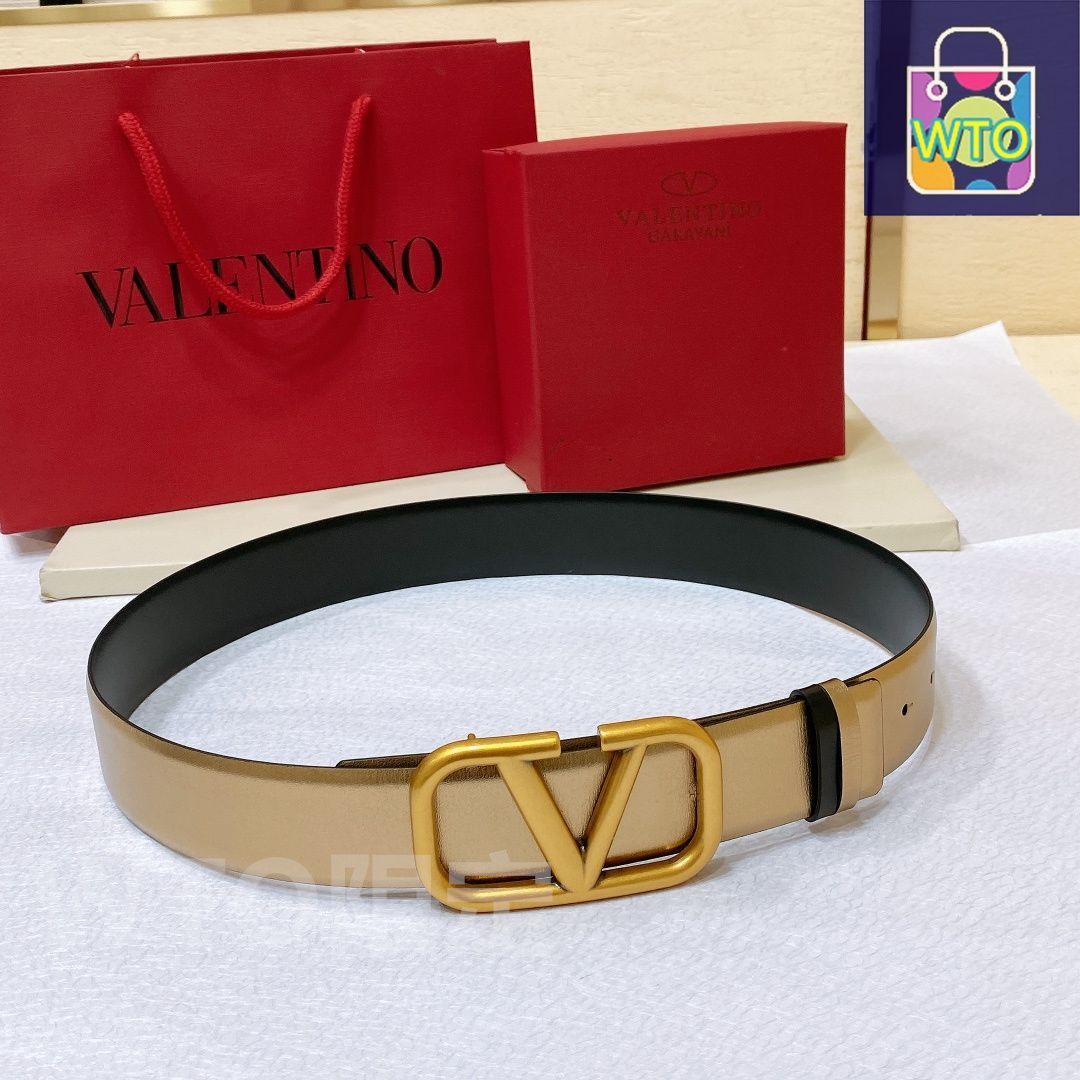 今日特価】VALENTINO GARAVANI VLOGO SIGNATURE レザーベルト-1