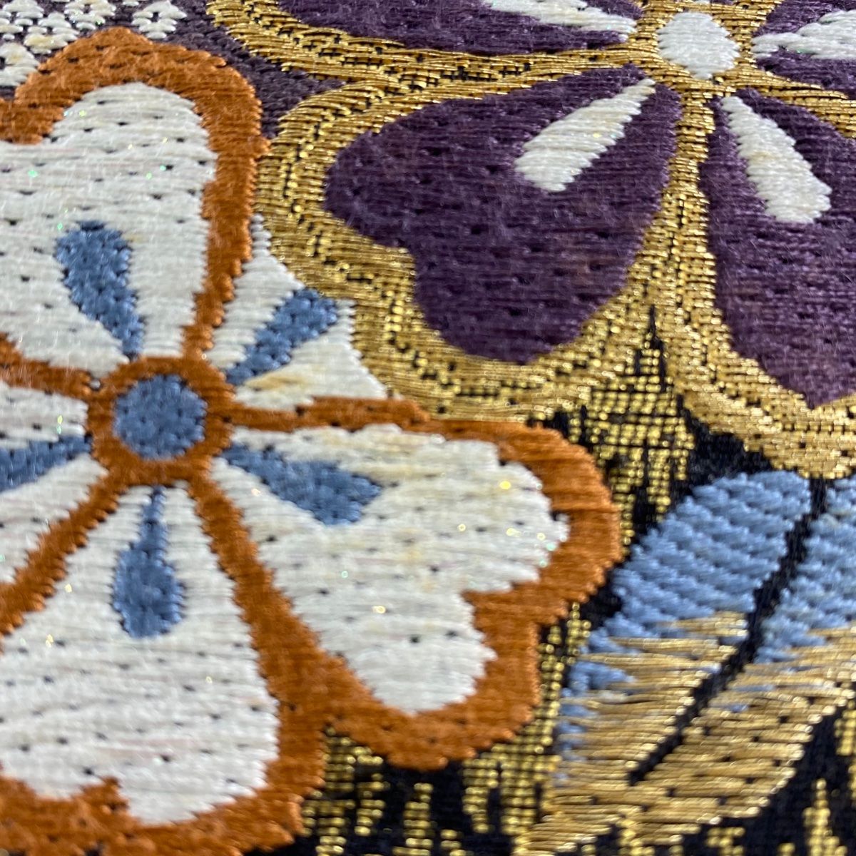袋帯 美品 秀品 宝尽くし 文字文 金糸 箔 金色 六通 袋帯 美品 秀品