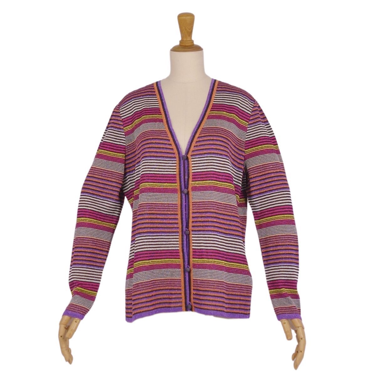 ミッソーニ MISSONI カーディガン ニット レーヨン ボーダー トッ