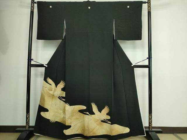 平和屋着物○豪華振袖 作家物 雪芝飛鶴花文 金彩 ロング