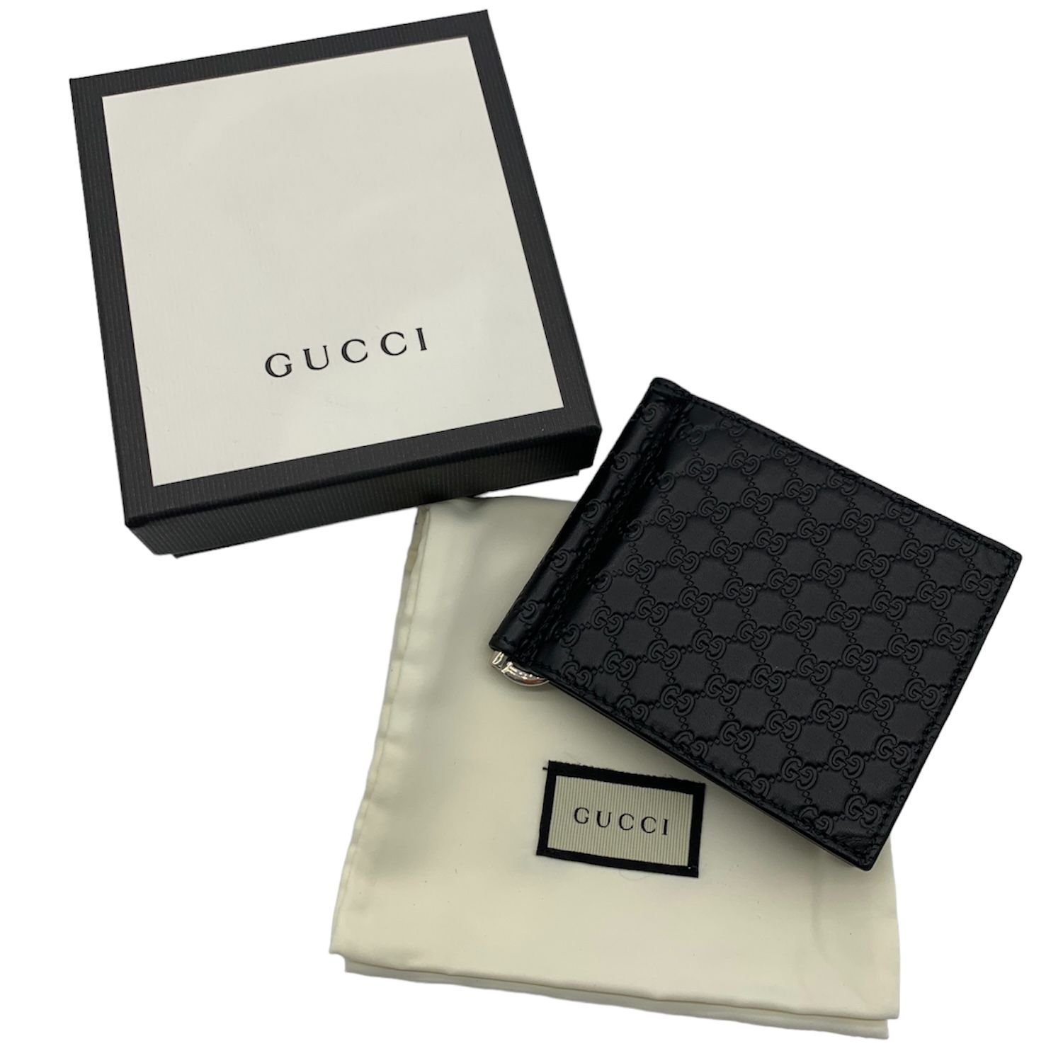 ▽GUCCI/グッチ マネークリップ 二つ折り財布 マイクロシマ 544478