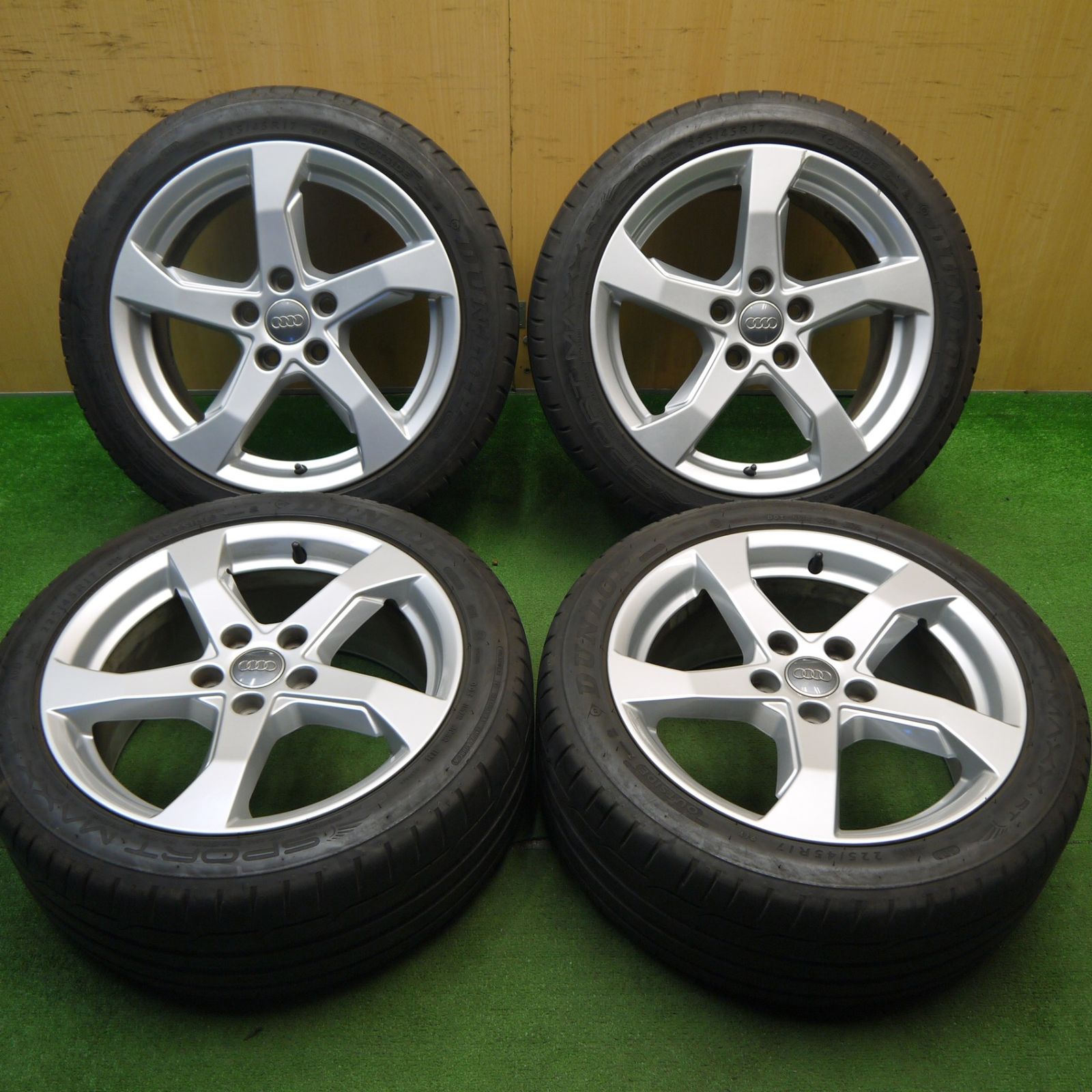 キレイ 21年 アウディ 8V A3 スポーツバック 純正 225|45R17 ダンロップ スポーツマックス RT 17インチ PCD112|5H 5041405Hノ