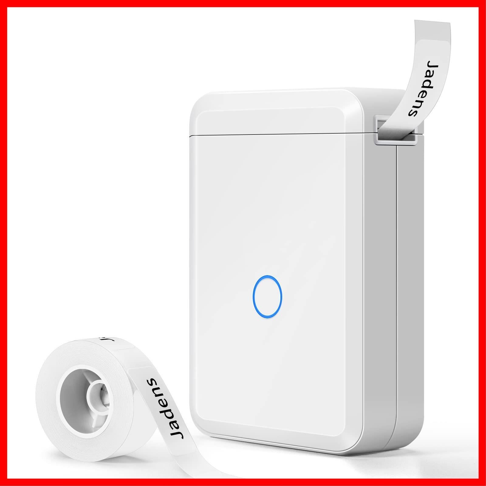 感熱小型充電式シールプリンター Bluetooth接続多機能ラベルプリンター【8mm-15mm幅テープ付】 ポータブル 書類整理/名前/値札シール/調味料に適用 ラベルライター Android u0026 D110 iOS対応 日本語A
