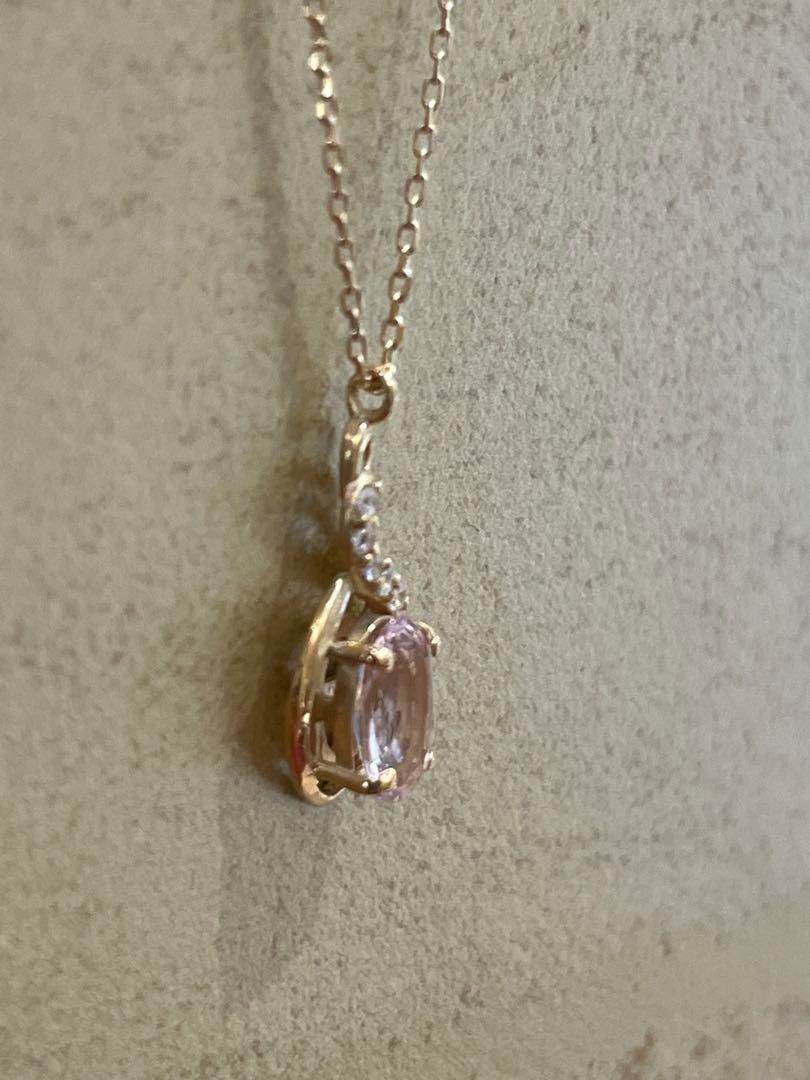 6/美品 K18PG  モルガナイト5.08ct ダイヤ ペンダントトップ GSTV K18PGモルガナイトダイヤペンダントトップMOR約1.00ctD約0.02ct