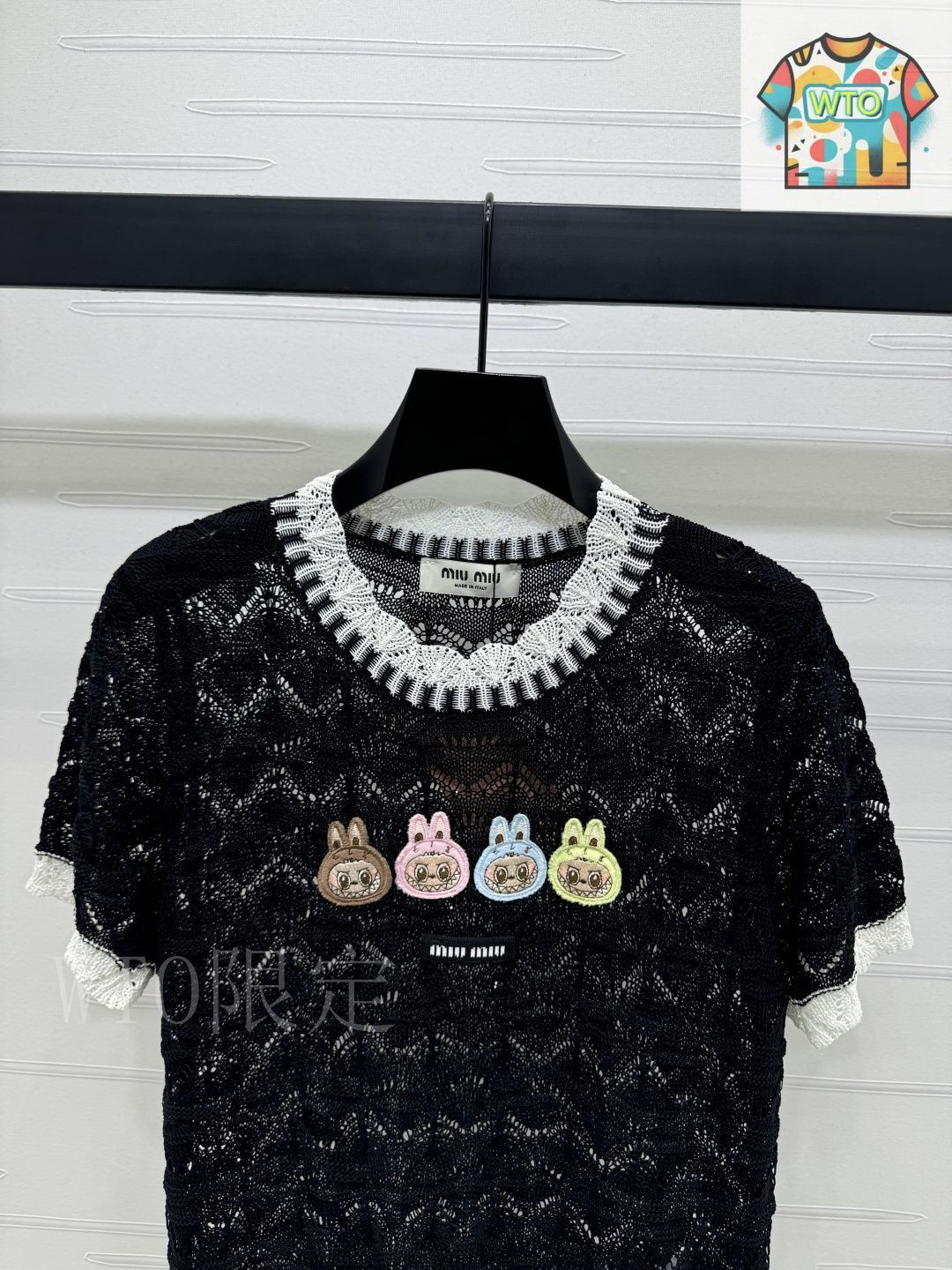 miu miutシャツ 今日特価】MiuMiu Lace - up ニット T シャツ - メルカリ