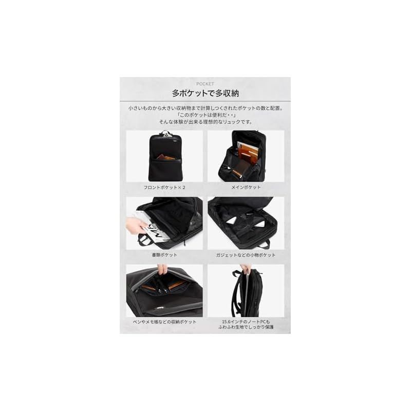 即購入 Evoon マルチビジネスリュックSlim ビジネスリュック 薄型 メンズ 軽量 1キロ未満 撥水加工 拡張機能付き 通勤リュック バックパック 15.6インチPC収納 0 海外通販！