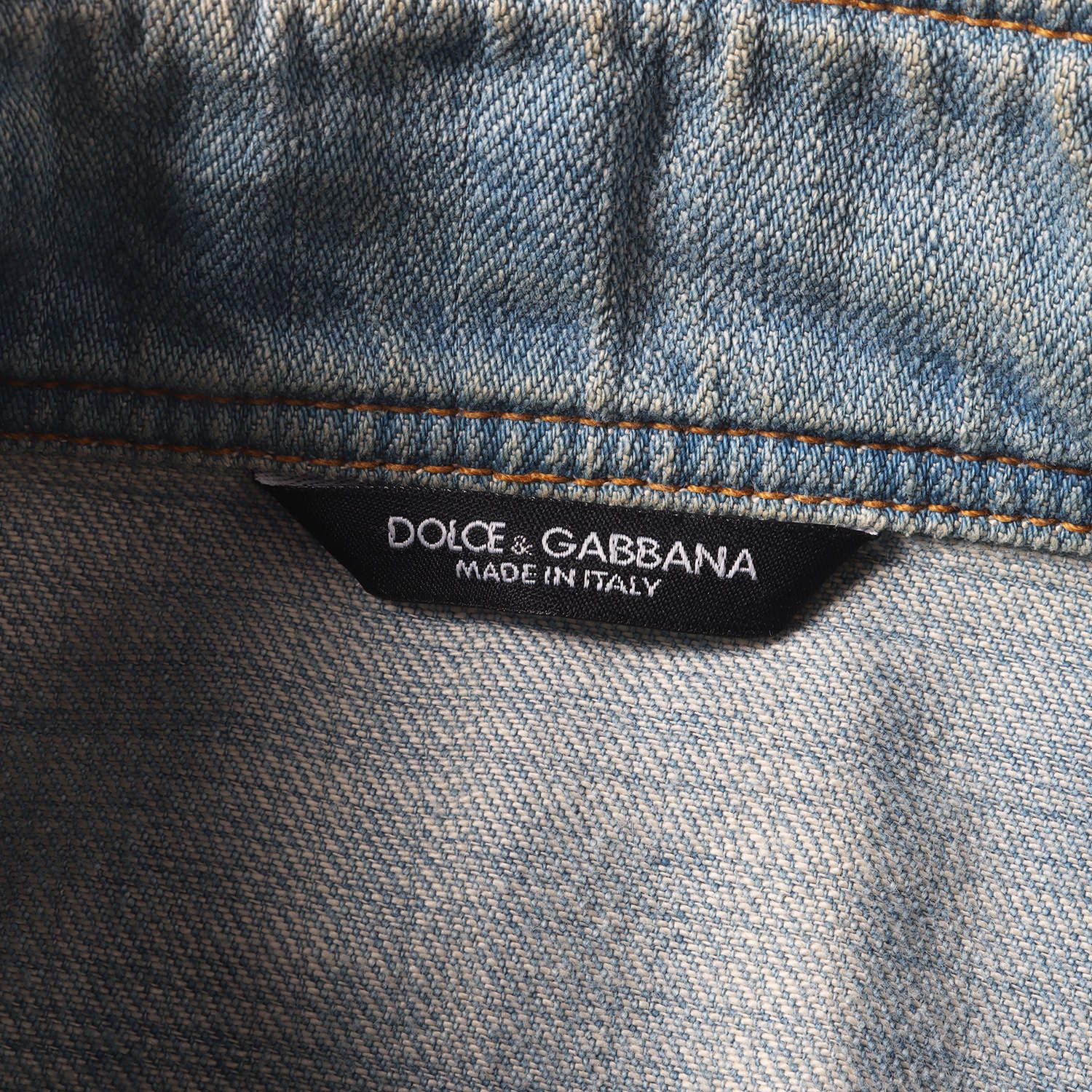 DOLCEu0026GABBANA デニムジャケット試着のみ サイズ L〜XL 美品 DOLCEu0026GABBANA クラッシュデニムジャケット ダメージ46