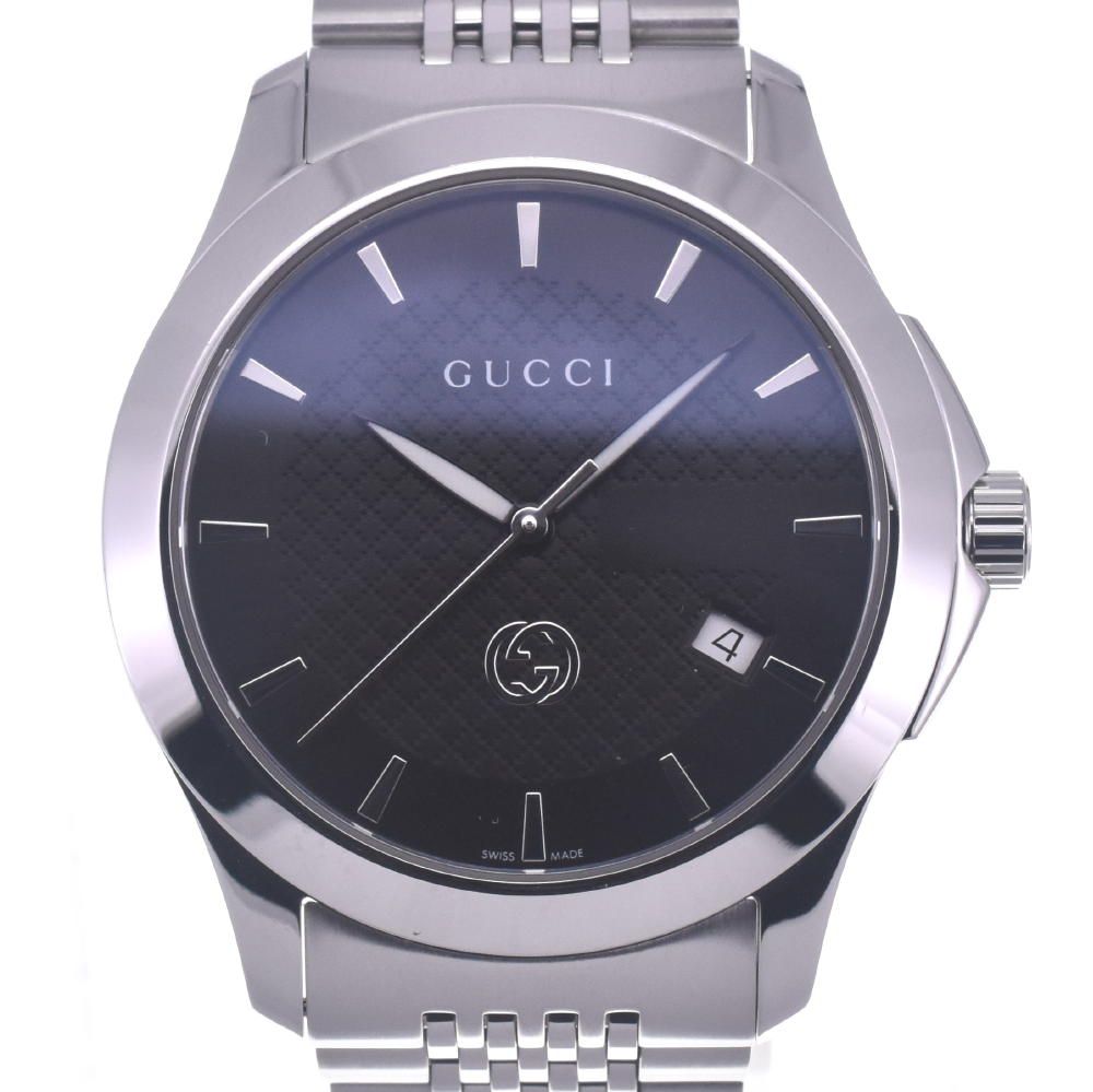 グッチ GUCCI 126.4/YA1264106 Gタイムレス デイト クォーツ メンズ美