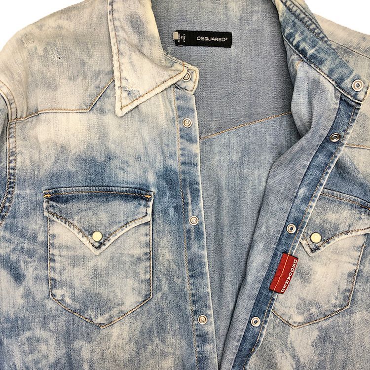 Dsquared2 ディースクエアード 13SS ブリーチ加工 デニムシャツ
