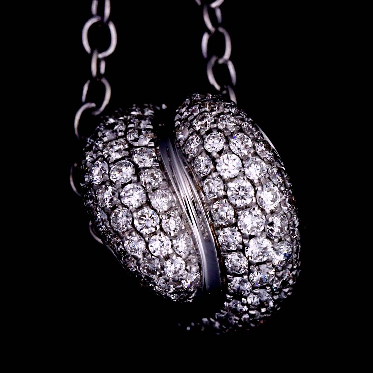 ダミアーニ DAMIANI ゴミトロ ダイヤ ネックレス 50cm K18 WG ホワイト  