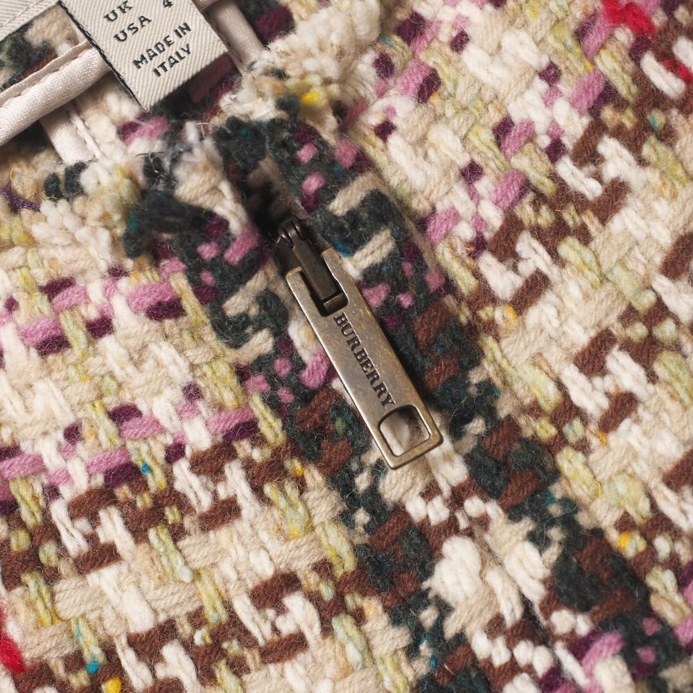 BURBERRY バーバリー ジャケット サイズUK6 ツイード ノーカラー