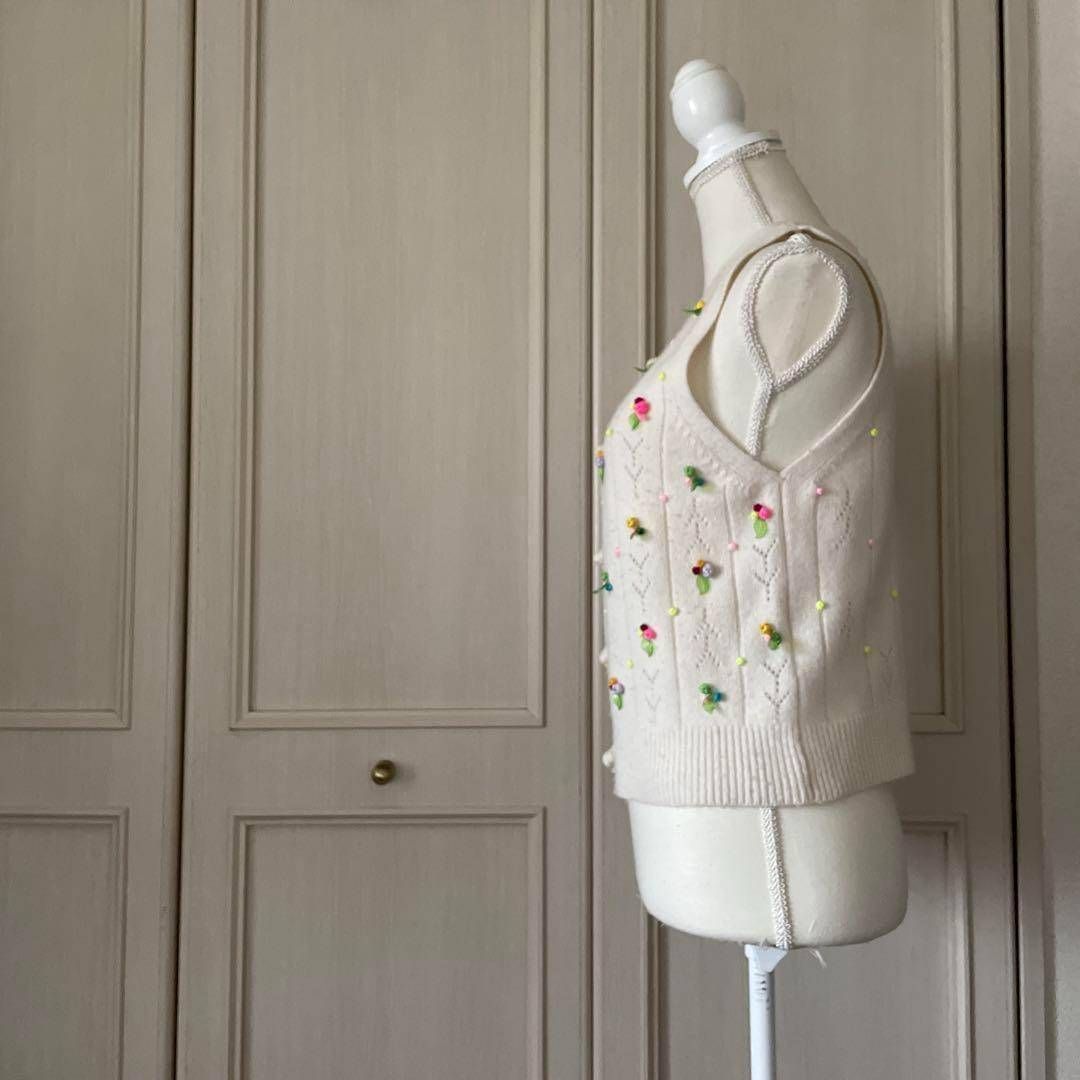 T ヤンヤン yanyan 花柄 総柄 刺繍 ジレ ベスト シャツ ニット CAMPINGPARCCENTRAL_COM