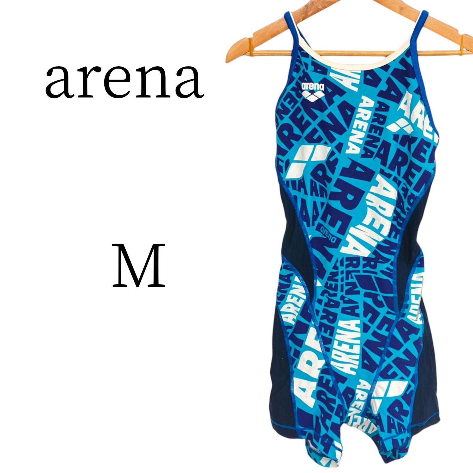 arena アリーナ 青 白 紫 サロペット オーバーオール オールインワン M
