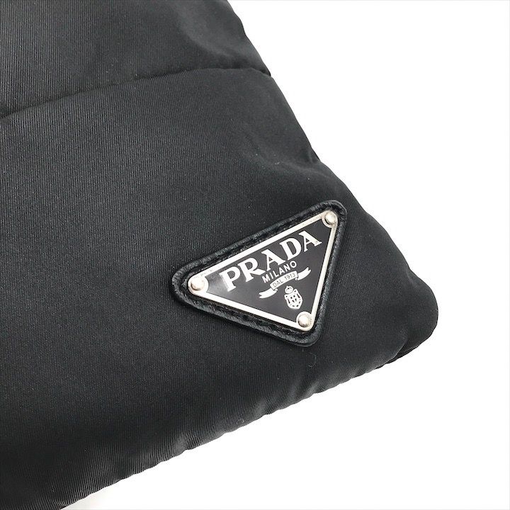 良品 PRADA プラダ 三角ロゴ プレート ショルダー バッグ ナイロン