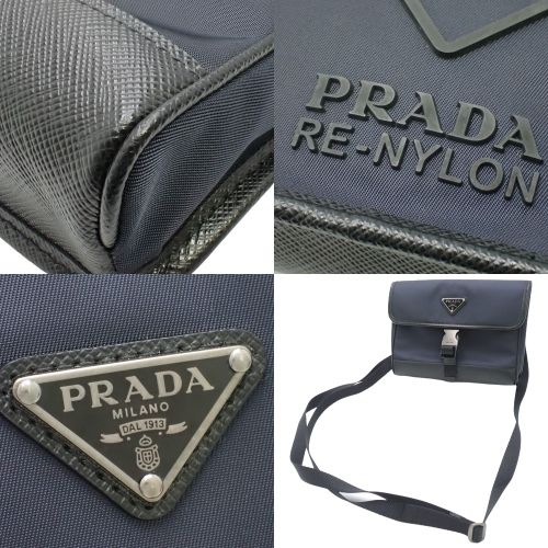 PRADA(プラダ) Re-Nylon スマートフォンケース ショルダーバッグ 肩掛け 斜め掛け ポシェット ナイロン レザー ネイビー紺 ブラック黒  ガンメタル金具 2ZH108 メンズ 40802072934【中古】【アラモード】 - メルカリ