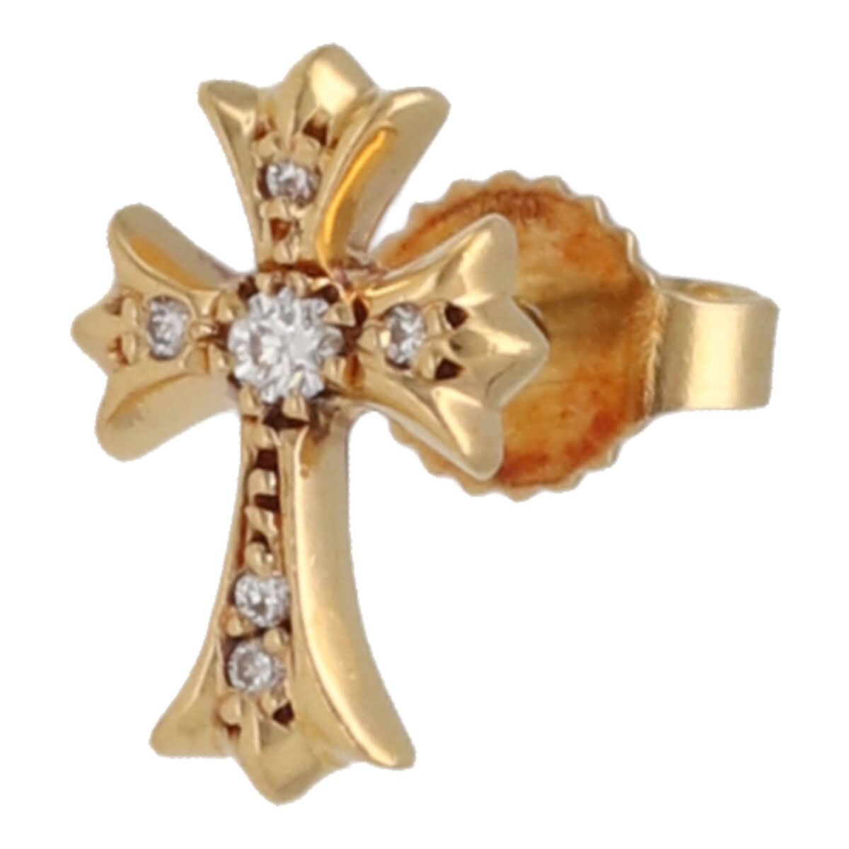 CHROME HEARTS クロムハーツ CH クロスファット スタッド ピアス 22K ゴールド ダイヤモンド イヤリング パヴェ フルダイヤ 25006168 RS
