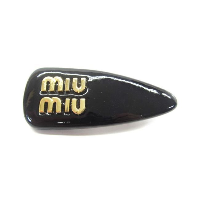 miumiu ミュウミュウ 51F092 ロゴ バレッタ ビジュー　ヘアピン miu miu ミュウミュウ ヘアバレッタ ヘアピン 黒 5IF092