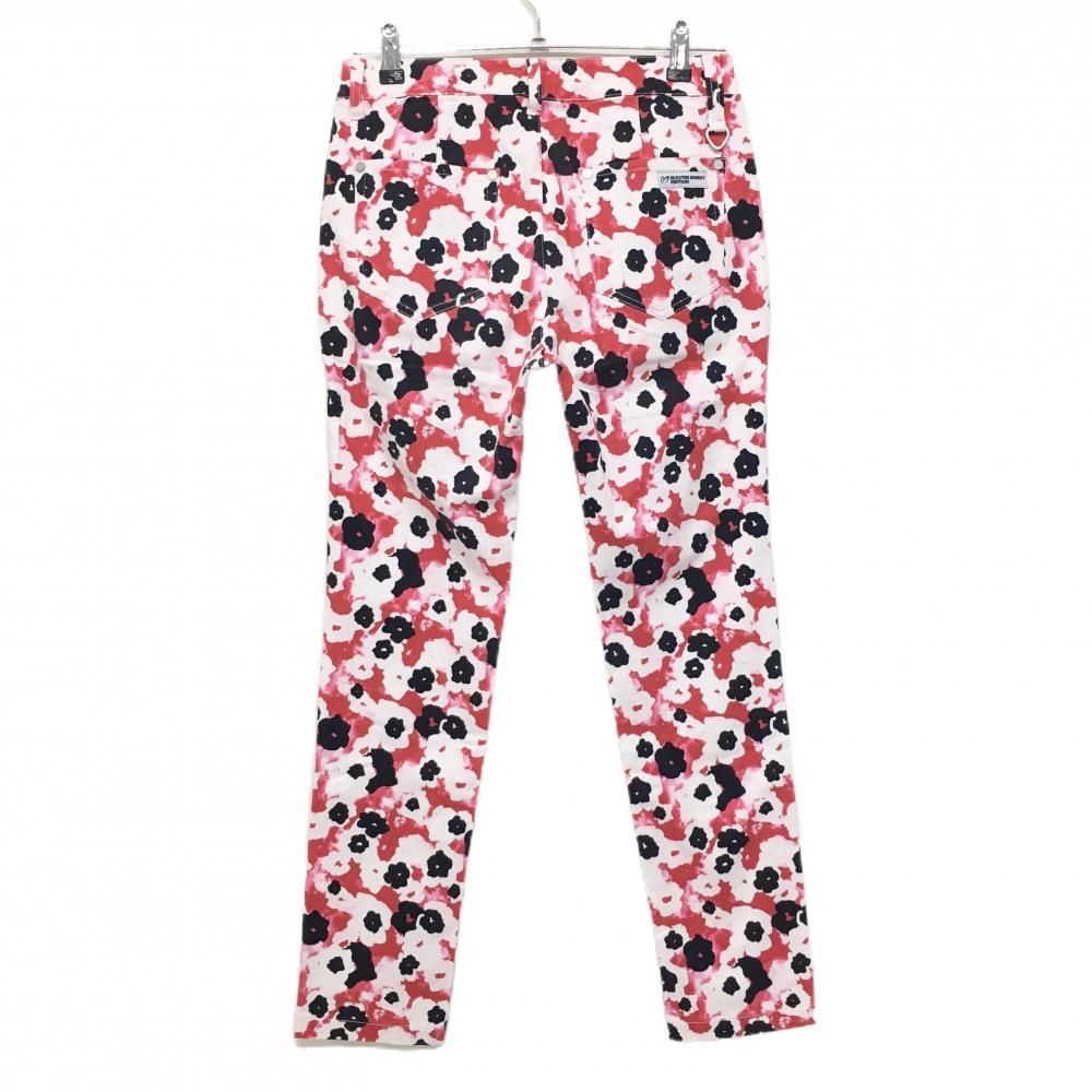 超 マスターバニー パンツ 白×レッド×黒 花柄 ストレッチ レディース 1 M ゴルフウェア MASTER BUNNY EDITION