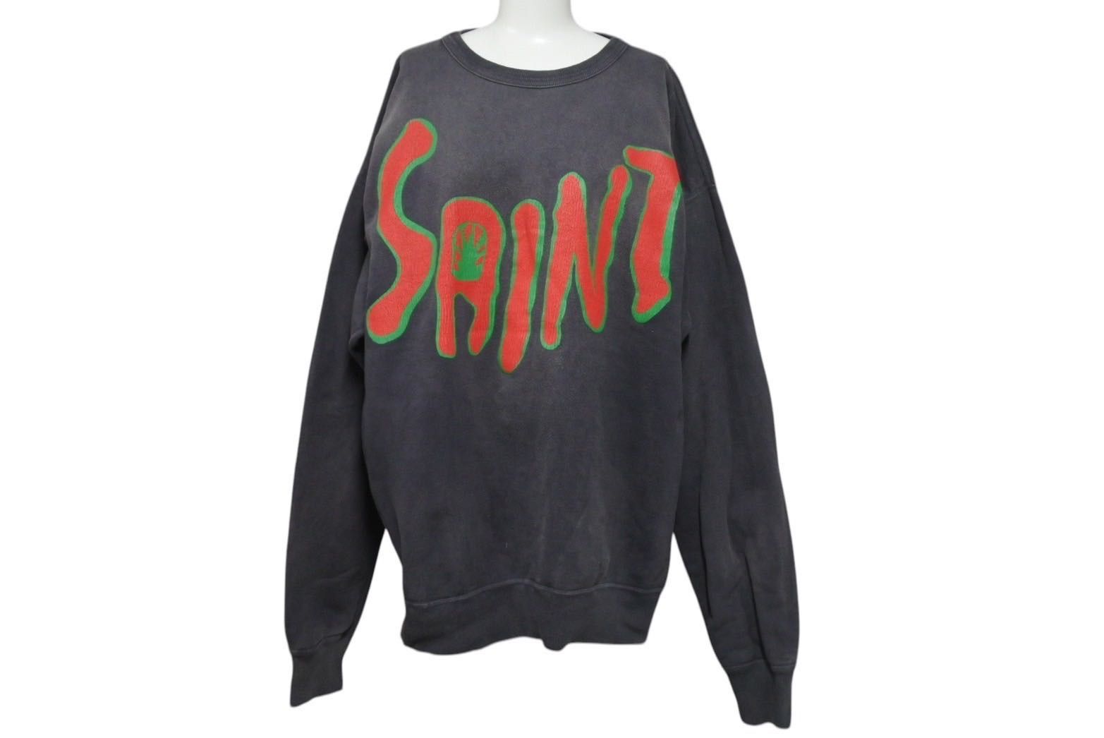 saint xxxxxx セントマイケル CRW N SWT  クルーネックスウェット ブラック XL SM-A23-0000-018 美品 中古 4c072467
