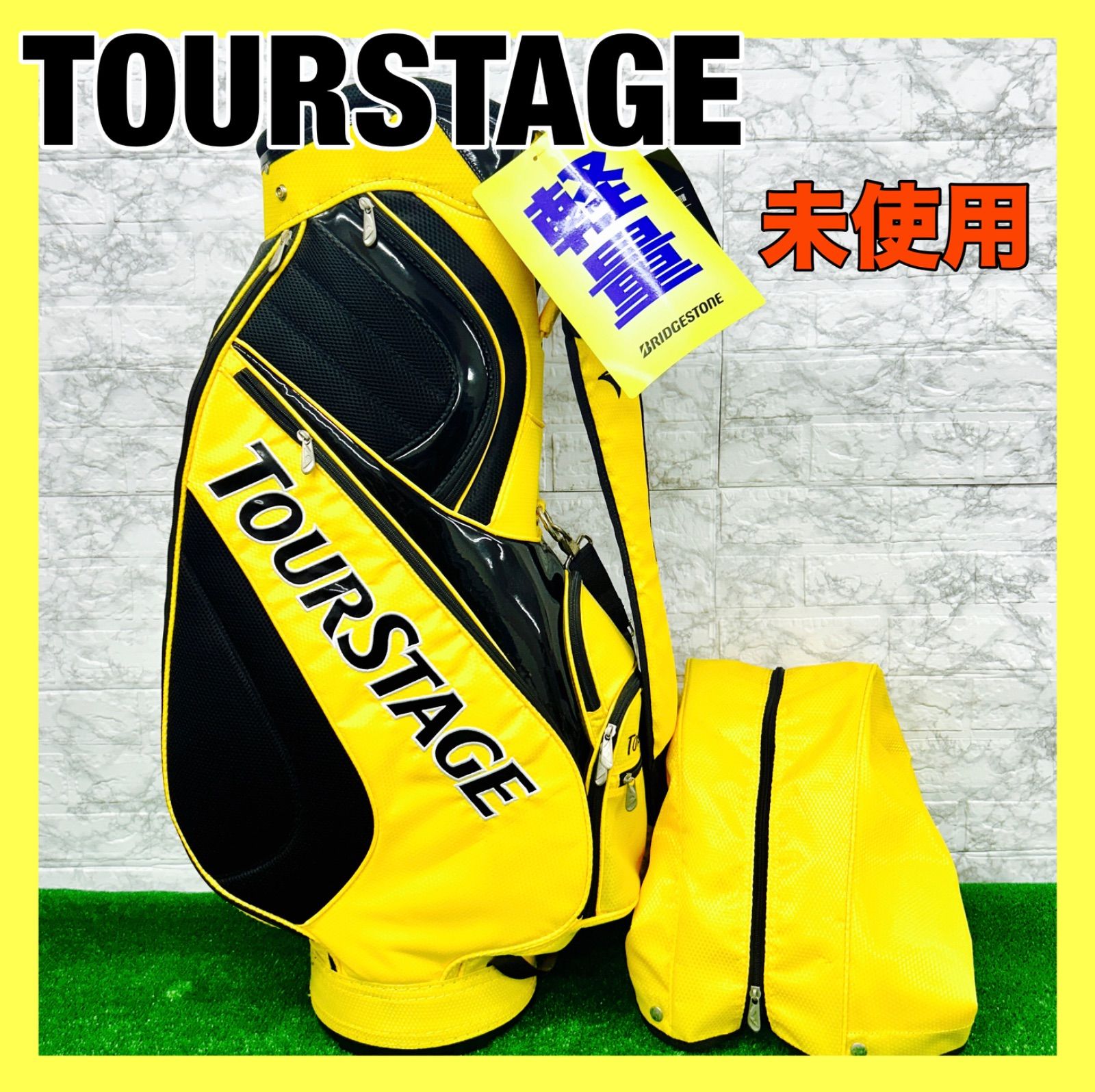 未使用】ブリヂストン TOURSTAGE キャディバッグ 9.5型 2.9kg 47インチ対応 CBTV33 イエロー ゴルフバッグ - メルカリ