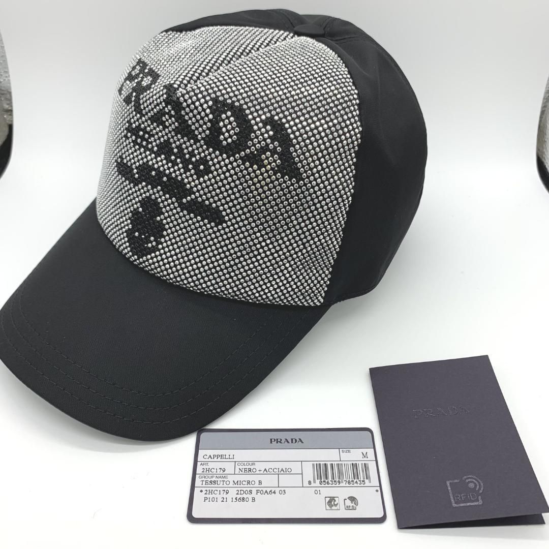 PRADA プラダ スタッズ付 ユニセックス ベースボールキャップ L