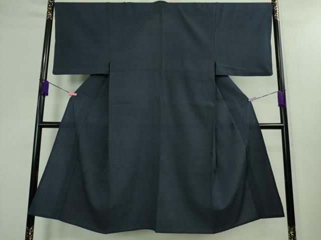 平和屋着物 上 男性 本塩沢 単衣 110亀甲 濃紺地 DZAA9908kh5